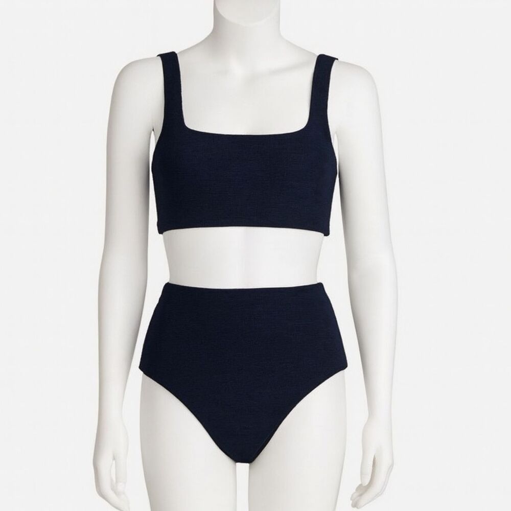 Oak + Fort Black High Waist Bikini Set Women’s Size S Swimsuit Swimwear
